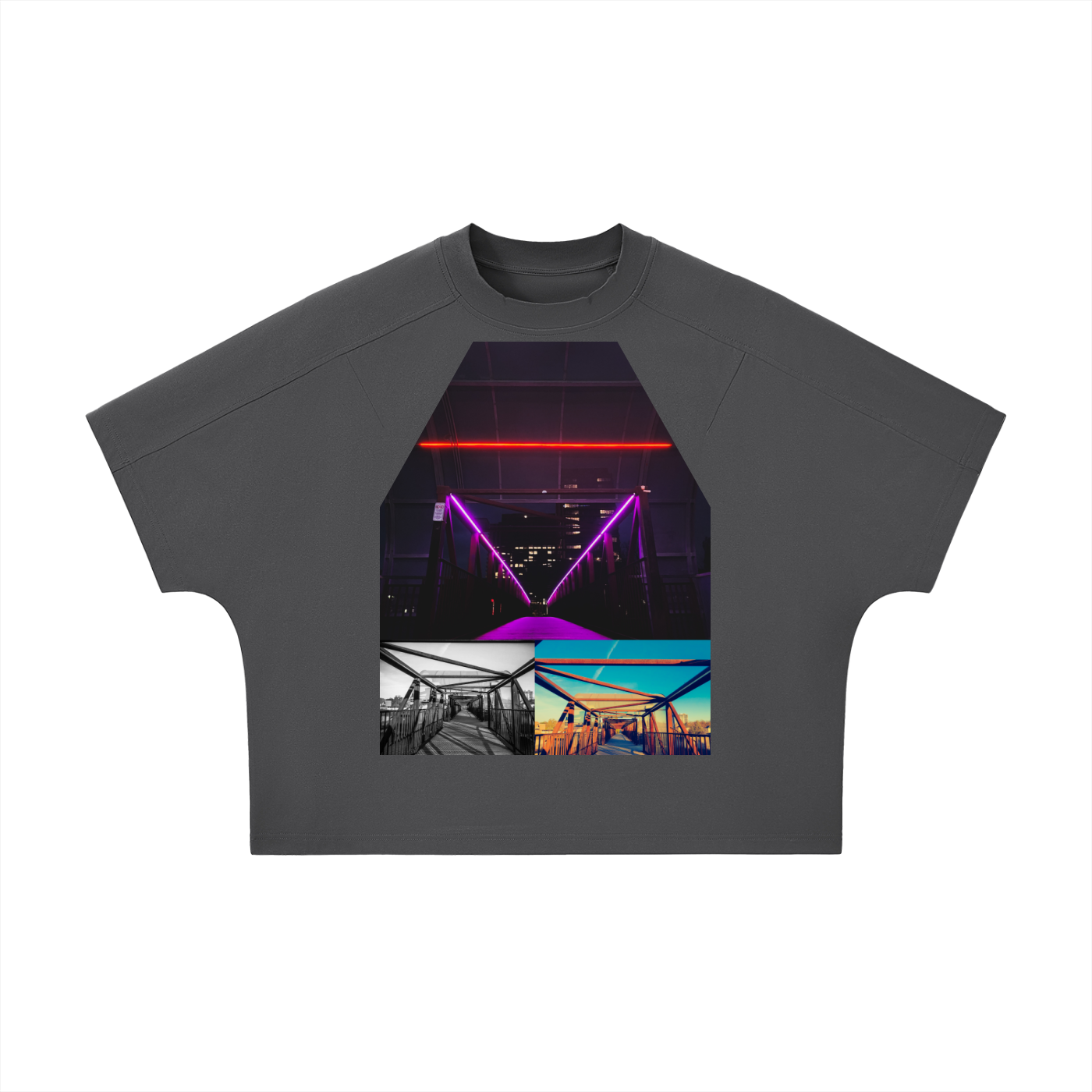Unisex Boxy Tonal Paneling T-Shirt