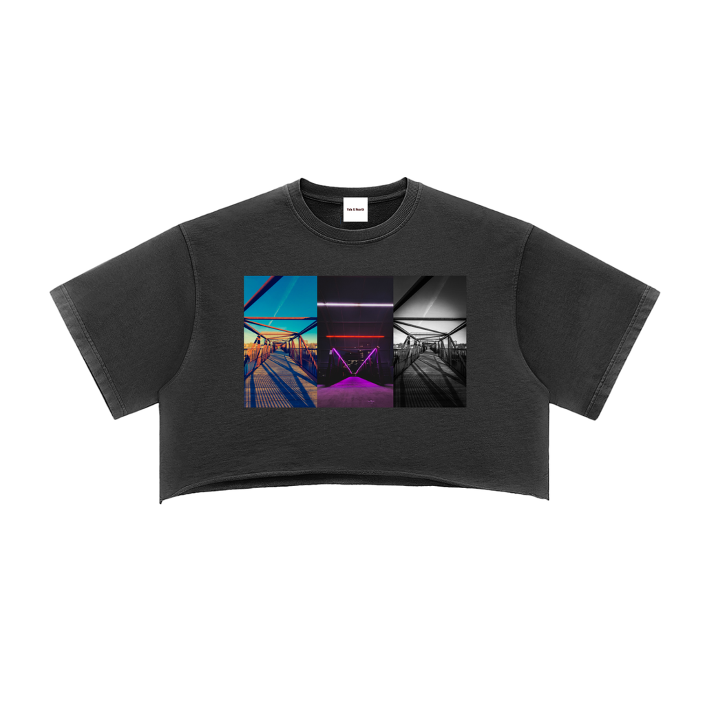 Snow Washed Raw Edge Crop Top