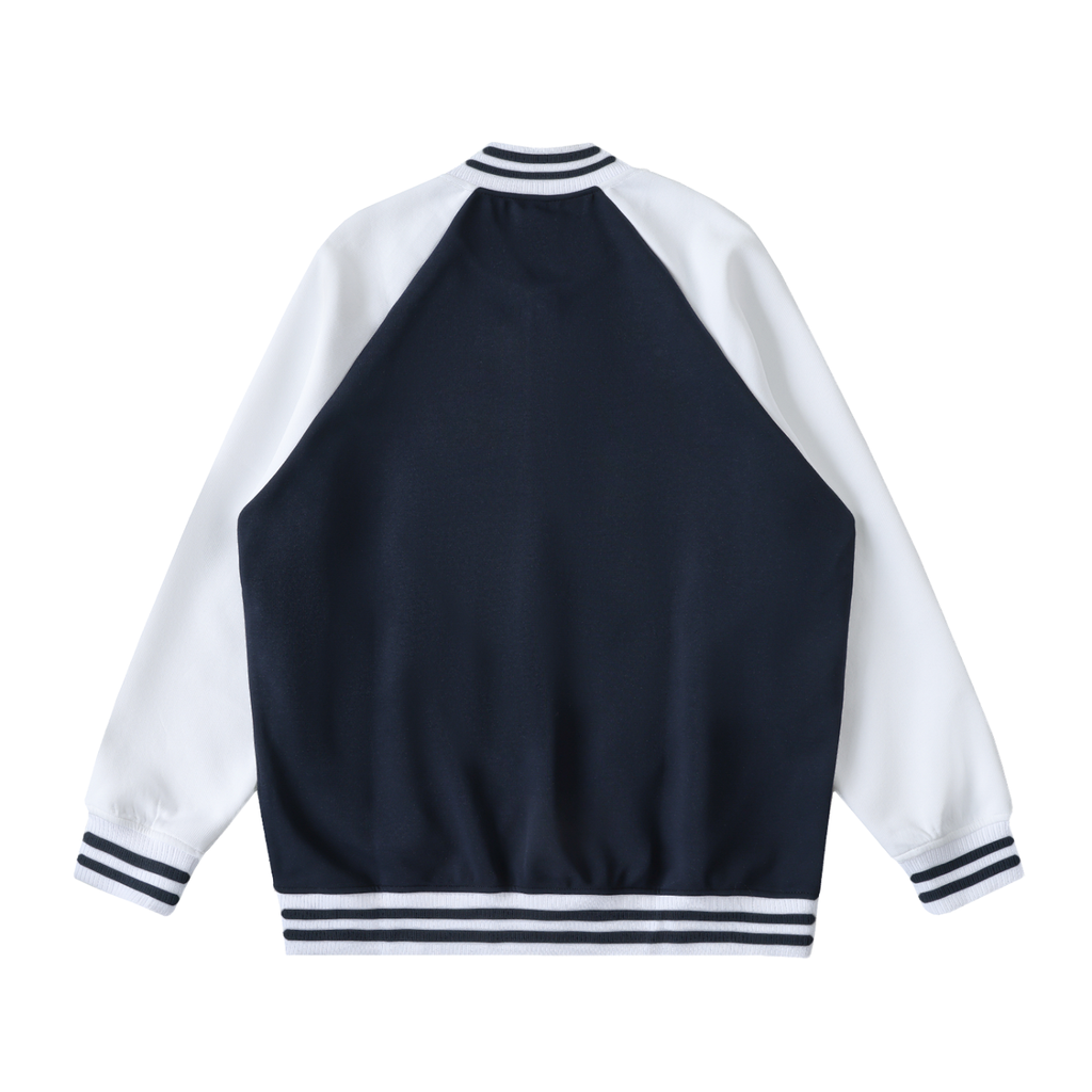 Two Tone Raglan Sleeve Varsity Jacket