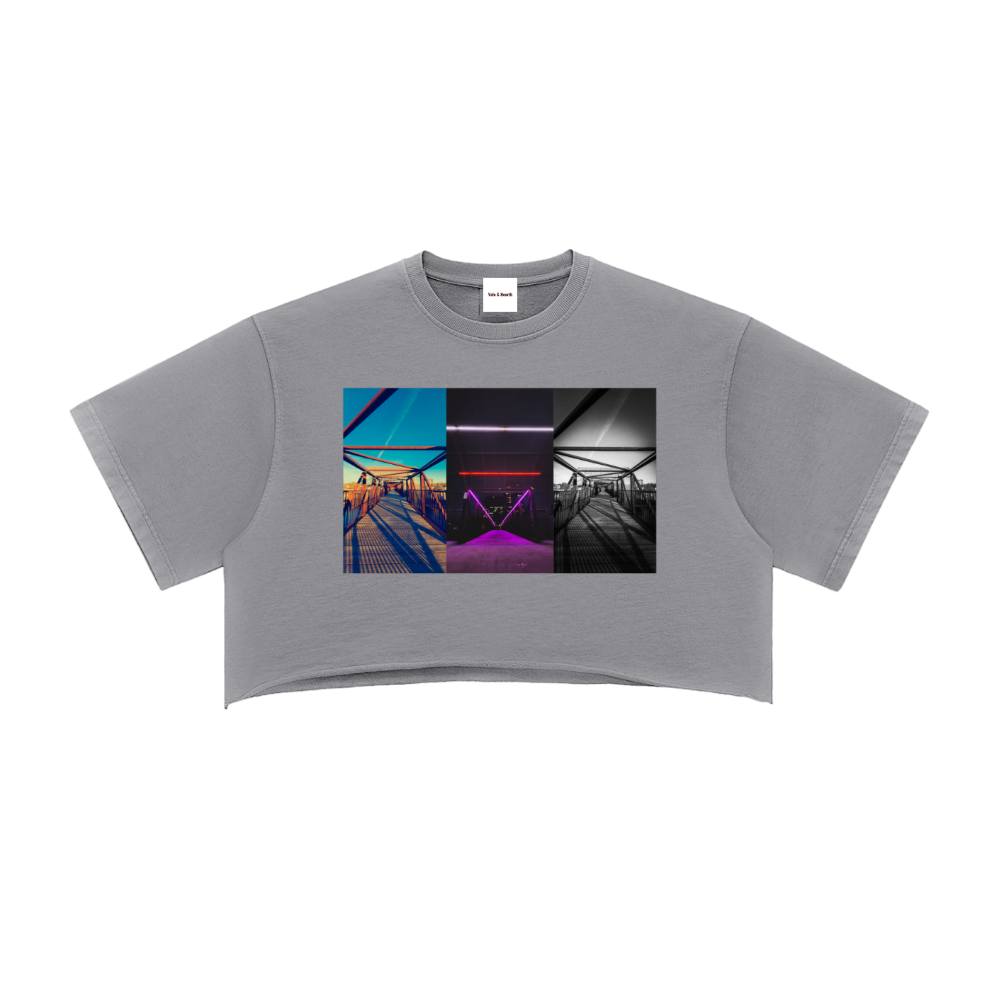 Snow Washed Raw Edge Crop Top
