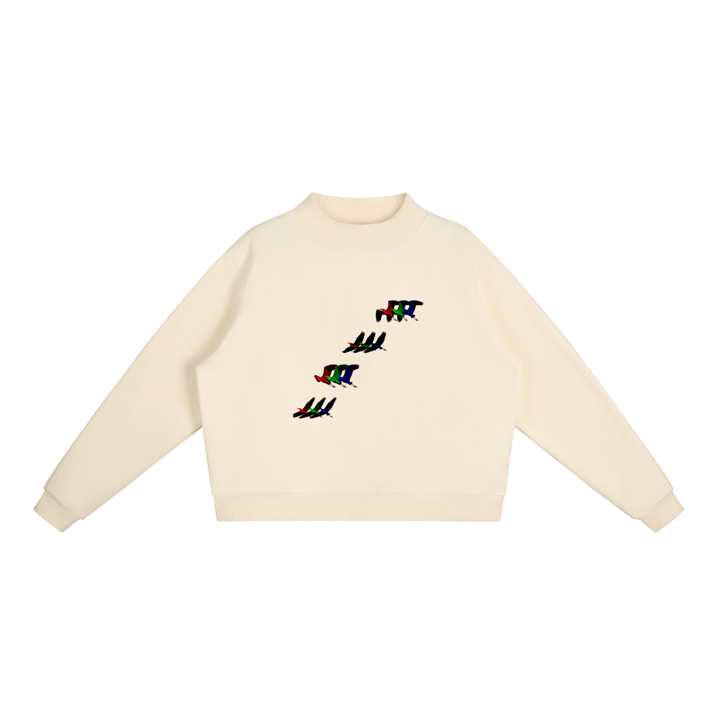 Essential Fleece Mock-Neck Crew Sweatshirt