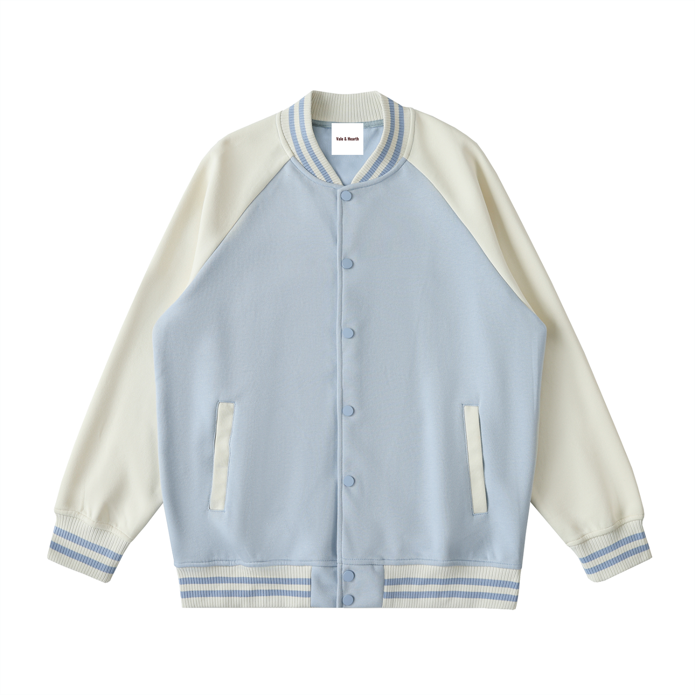 Two Tone Raglan Sleeve Varsity Jacket