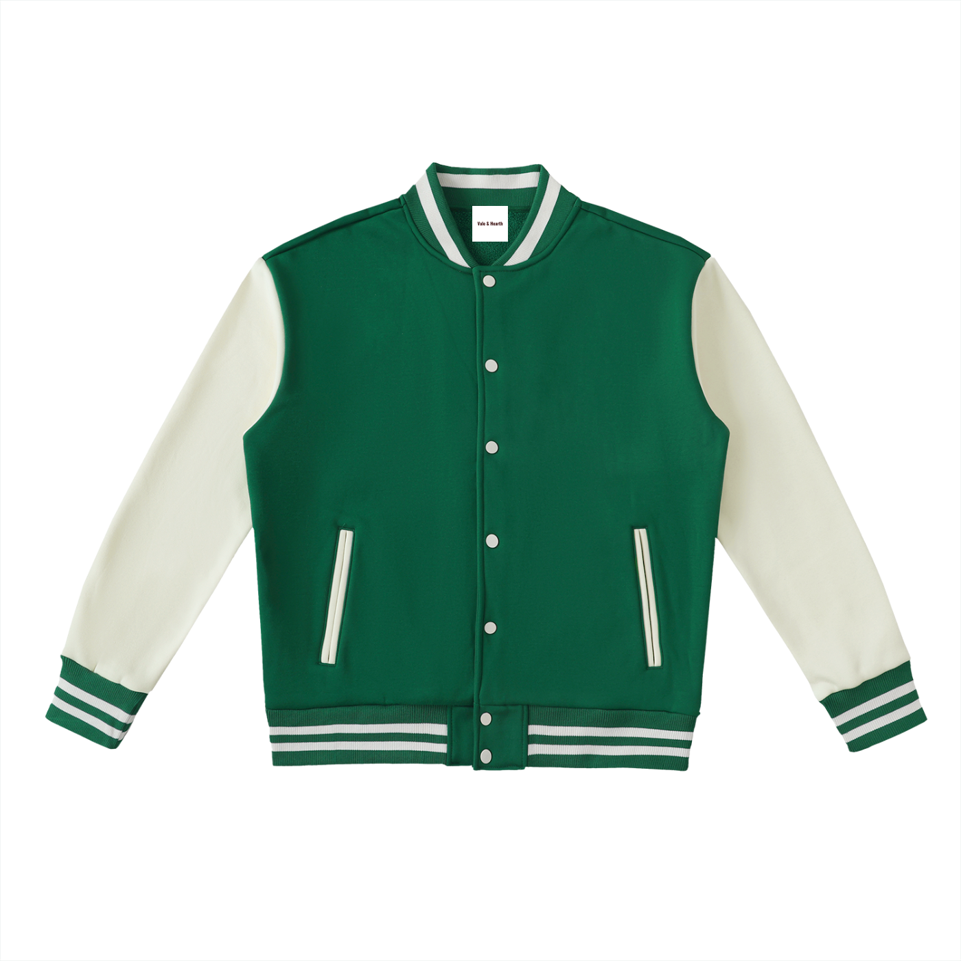 Two-Tone Fleeced Varsity Jacket