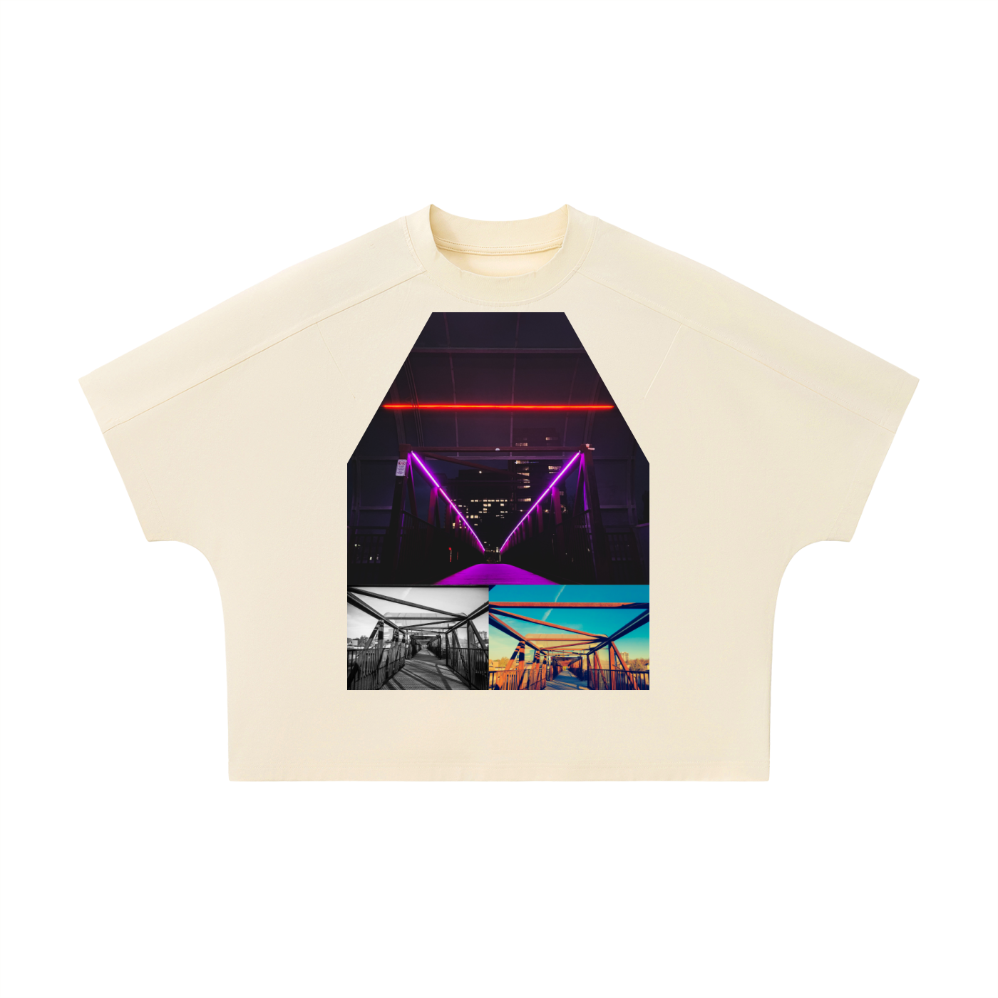 Unisex Boxy Tonal Paneling T-Shirt