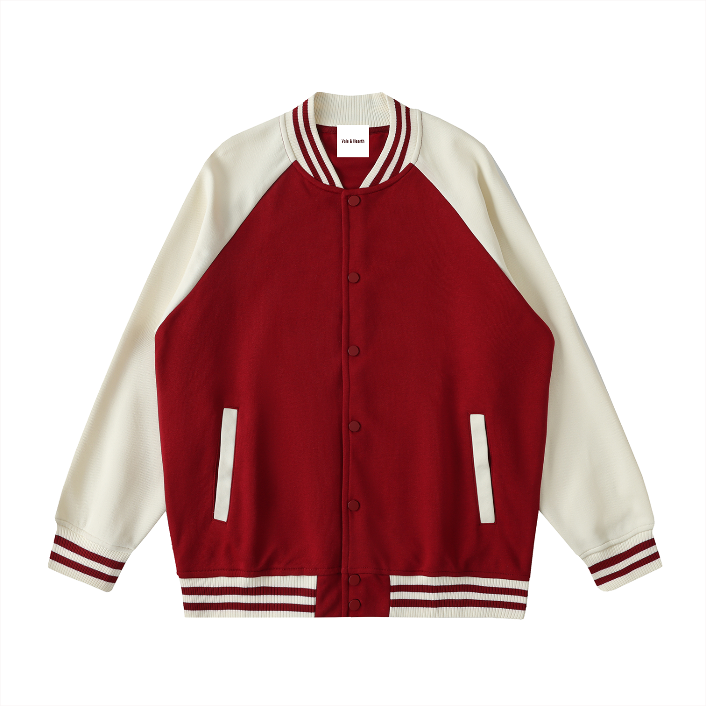 Two Tone Raglan Sleeve Varsity Jacket