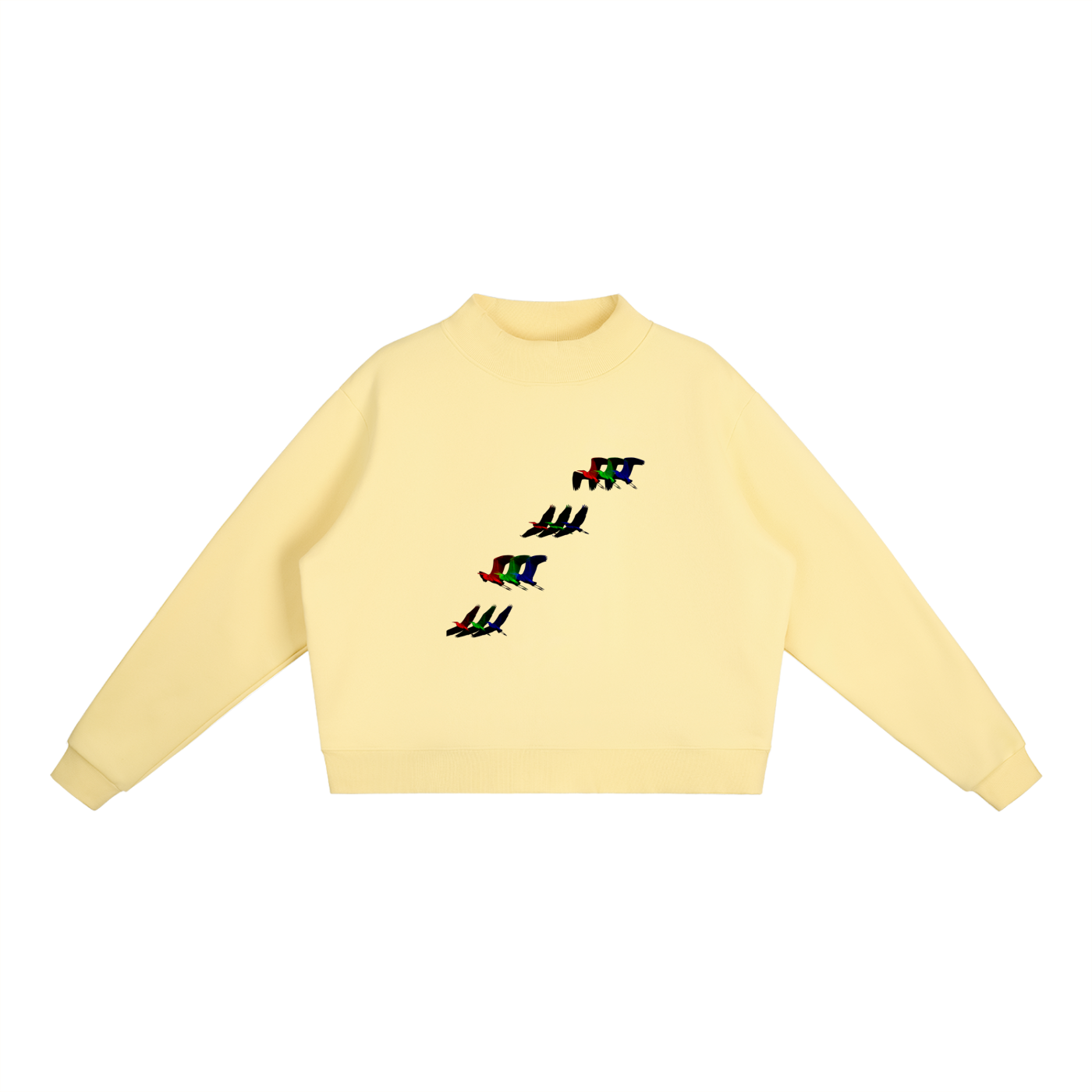 Essential Fleece Mock-Neck Crew Sweatshirt